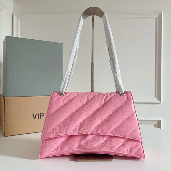 

balencig as bag fashion designer women chain bag crush hourglass calfskin leather one shoulder messenger bag stylish letter hardware lady wa