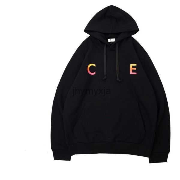 

men hoodies ce sweatshirts pullover designer long sleeve celins letter fashion hooded fleece sweater hoody couple winter autumn casual versa, Black