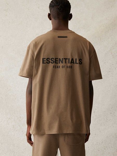

men's and women's new t shirt fashion high street brand ess double thread press glue letter loose round neck short sleeve 86cs, White;black