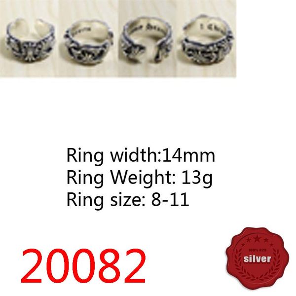

20082 fashion ring cross flower s925 sterling silver open letter personalized index finger youth punk hip hop fashion piece retro