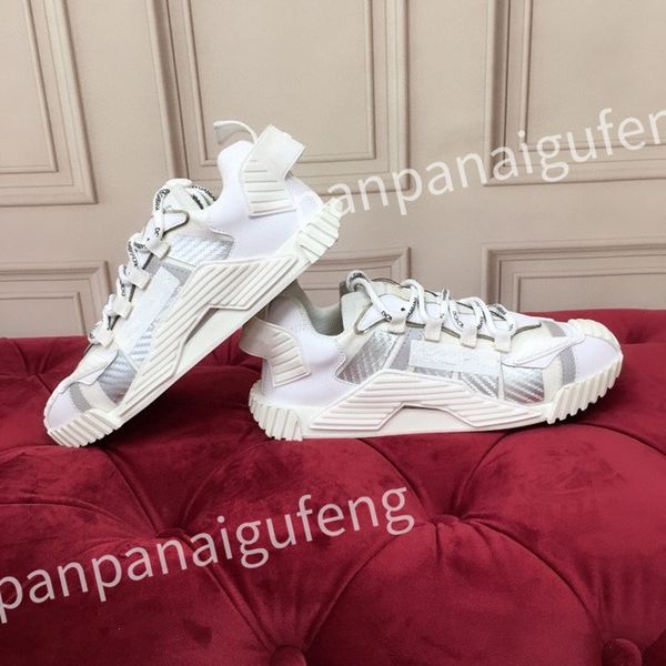 

2023 new luxury designer casual shoes calf leather sneaker fashion lady white flat platform runners trainers for mens shoe sneakers, Black
