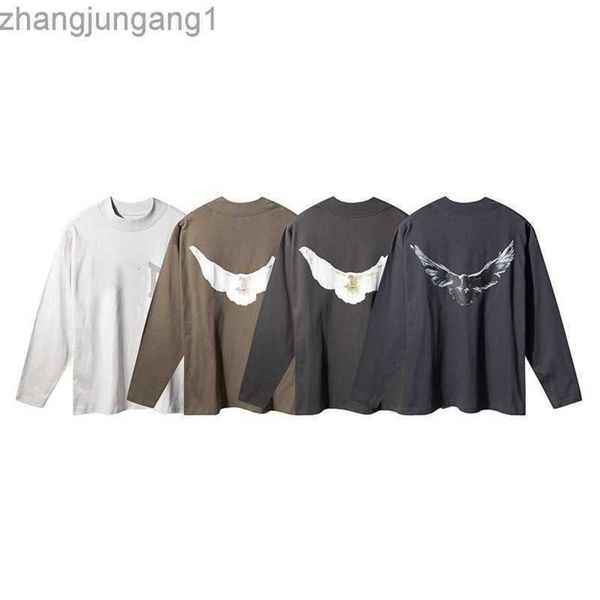 

designer balencigas women t shirt kanyes peace dove high street sweater loose wests gaps american style wash long-sleeved men and women', White;black