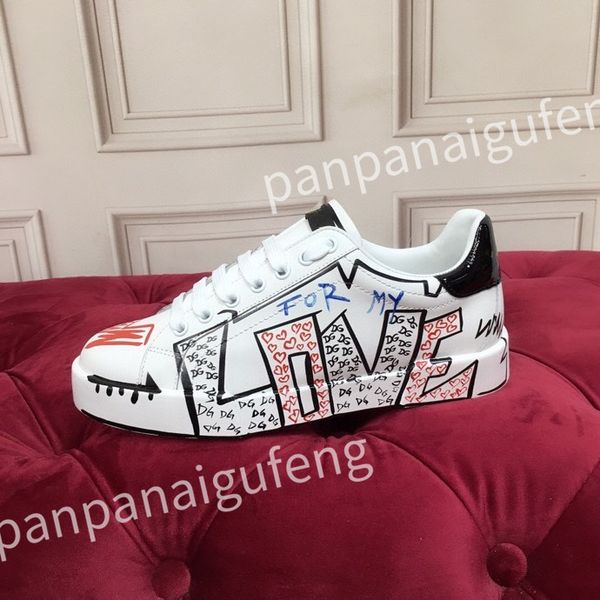 

new luxury designer casual shoes calf leather sneaker fashion lady white flat platform runners trainers for mens shoe sneakers, Black