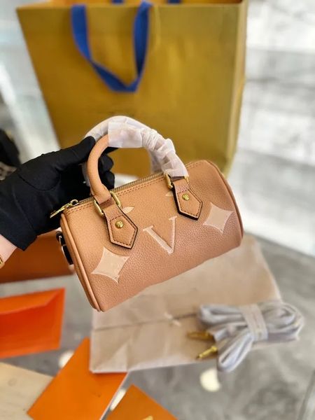 

mt monograms embossing designers bags nano speedy genuine leather tote crossbody soft trunk clutch felicie pochette shoulder versatility wal