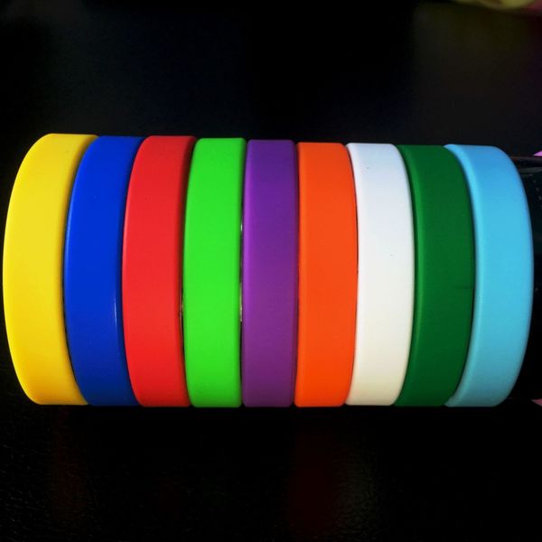 

new promotion colorful elastic silicone bracelet sports wristband bracelets, Black