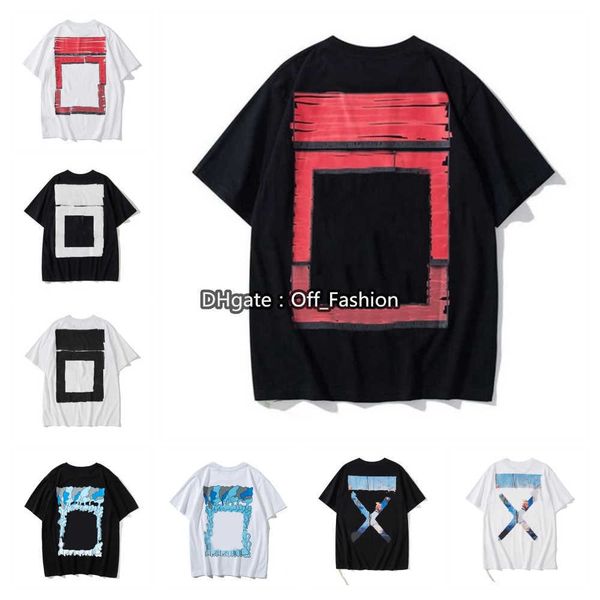 

off men's t-shirts offs black or white t shirt irregular arrow summer loose casual short sleeve t-shirt for men and women printed lette, White;black