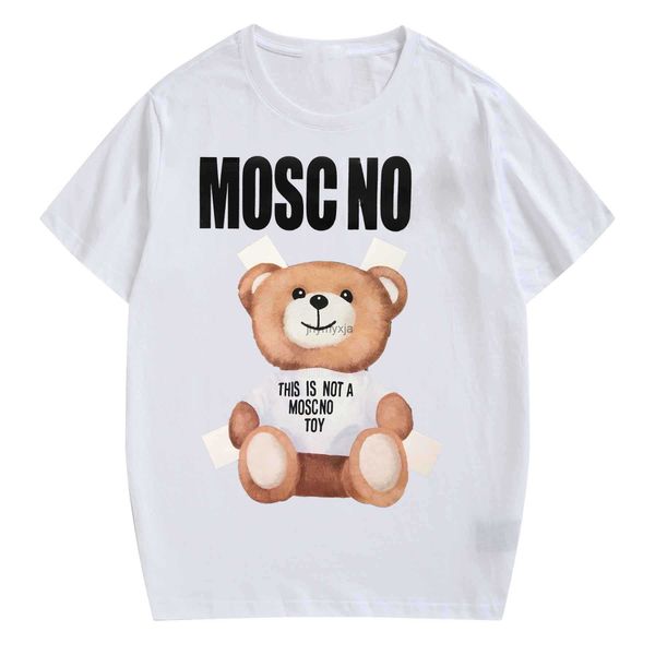 

bear print mens t-shirts round neck luxury brand t shirts designer man women v4 tshirt summer breathable short sleeve 0h43, White;black