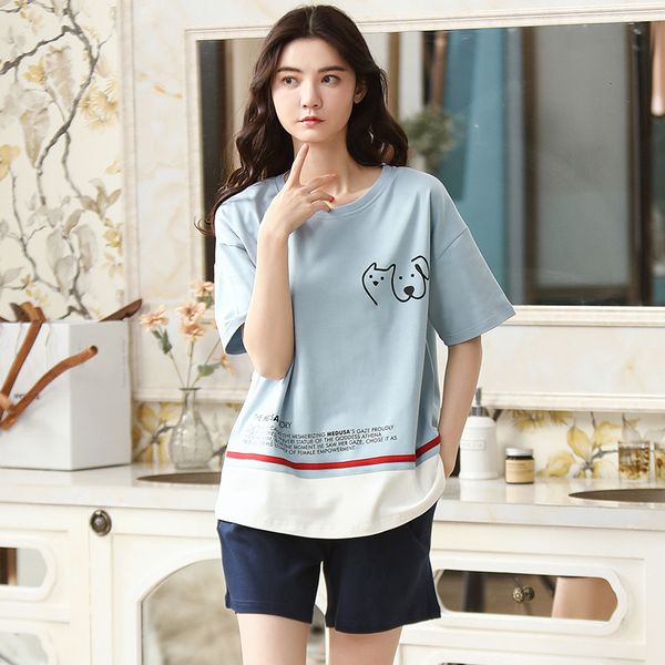 

women's sleepwear bzel pajamas for women summer cotton sleepwear casual pyjamas set shorts nightwear home clothes for women girls gift, Black;red