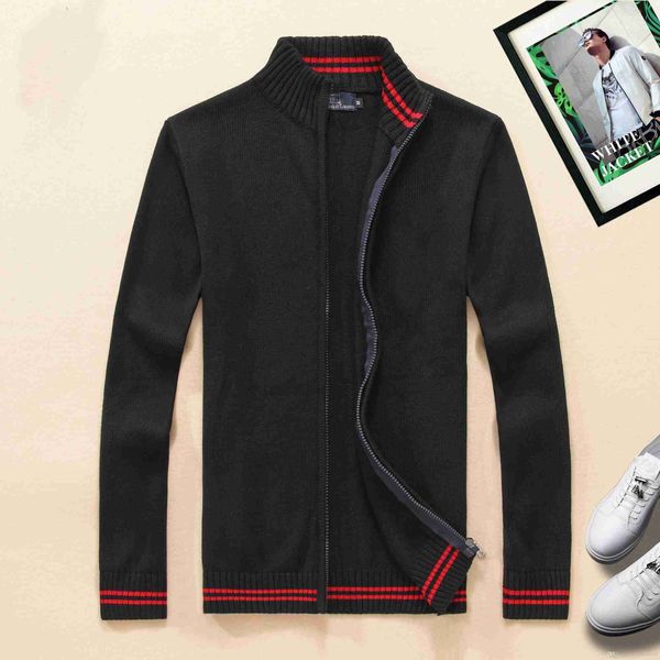 

2023 fashion men's sweaters autumn winter warm zipper pullover sweaters hoodies man casual knitwear plus size -xxl, White;black