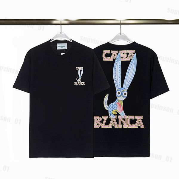 

mens designer t shirt casablancas shirt man womens tshirts with letters print short sleeves summer casablanc t-shirts men loose tees s-3xl 1, White;black