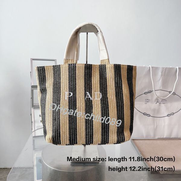 

New Summer Beach Bag Lafite Straw Woven Bag F Tote Bags Large Capacity Vegetable Basket Unisex Shopping Handbag Multiple Styles and Sizes Refresh and Practical, Yellow