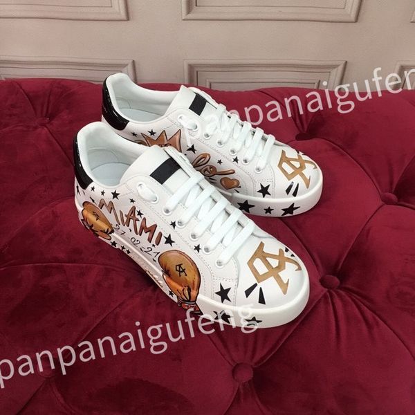 

2023 new designer casual shoes calf leather sneaker fashion lady white flat platform runners trainers for mens shoe sneakers, Black