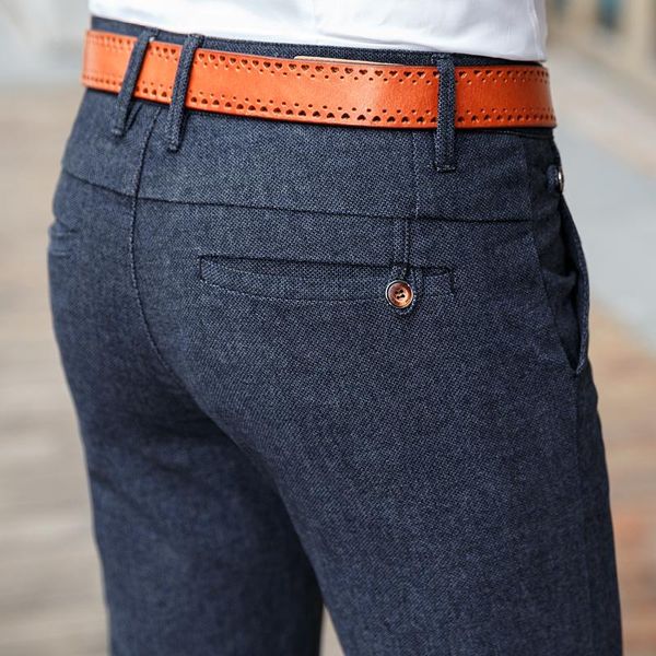 

pants 2022 spring and autumn new classic style men's casual pants business fashion black blue elastic regular fit brand trousers male
