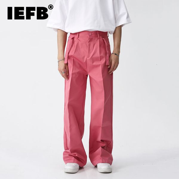 

men s jeans iefb pita celana kasual pria warna solid lurus panjang fashion korea high street 2023 musim semi baru 9a7528 230427, Blue