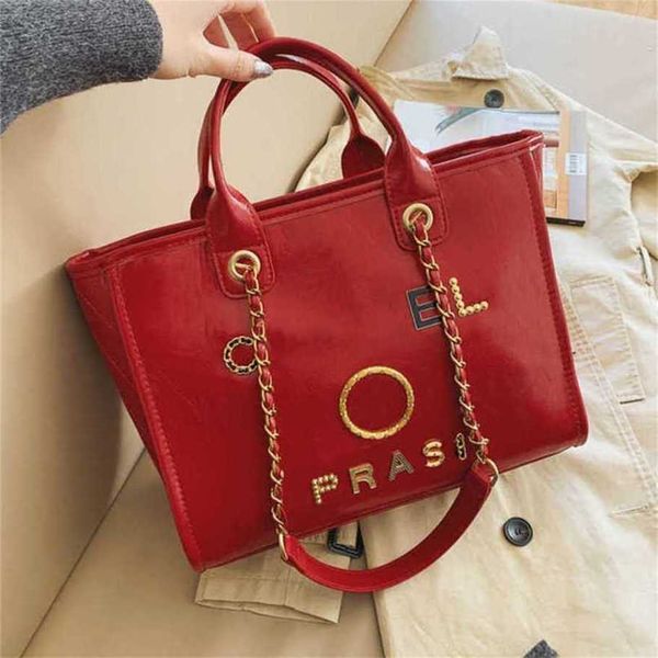 

60% off luxury handbags women's beach metal pearl letter badge tote bag small leather large female chain wallet backpack 8og9