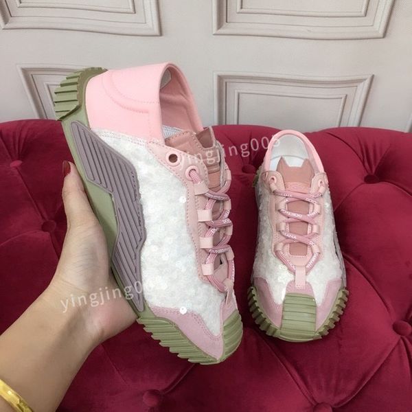 

2023new designer causal shoes fashion womens leather lace up platform sole sneakers white black women velvet sued