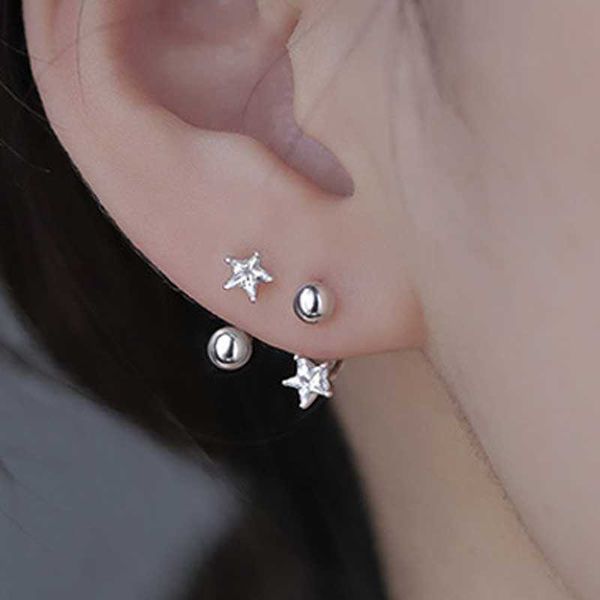 

charm fashion stainless steel star crystal cz hoop women tragus cartilage helix ds earrings conch rook daith lobe piercing jewelry aa230427, Golden