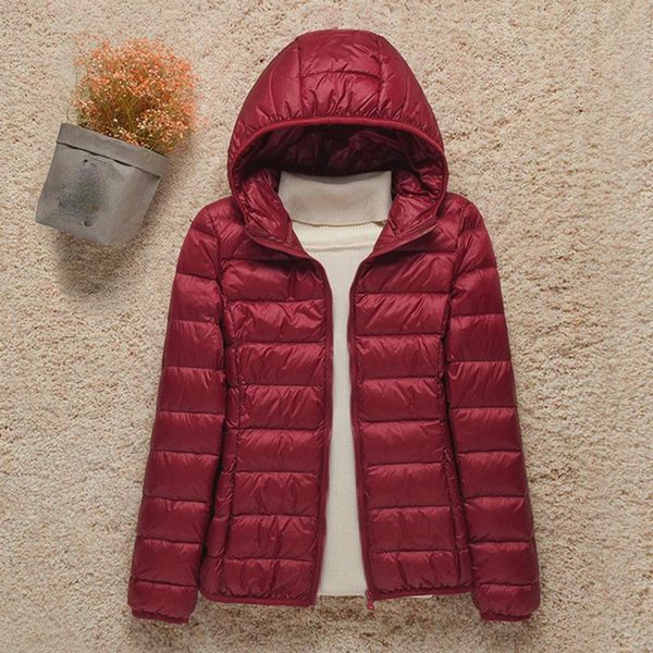 

fur 2022 new women thin down jacket white duck down ultralight jackets autumn and winter warm coats portable outwear, Black