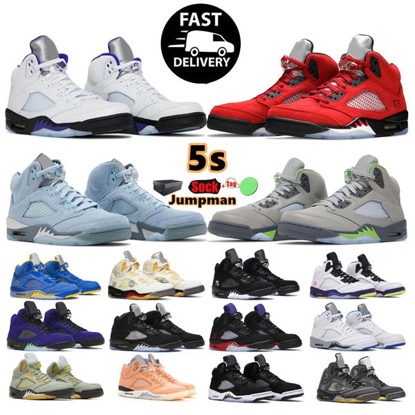 

2023 jumpman 5 5s mens basketball shoes concord off noir unc university alternate grape quai aqua green bean easter sail men trainers sports