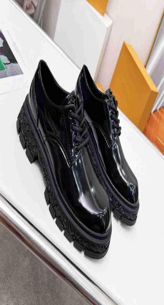 

realfine boots 5a 5627250 baroque derby ankle boot leather shoes for women with box size 35401013213, Black