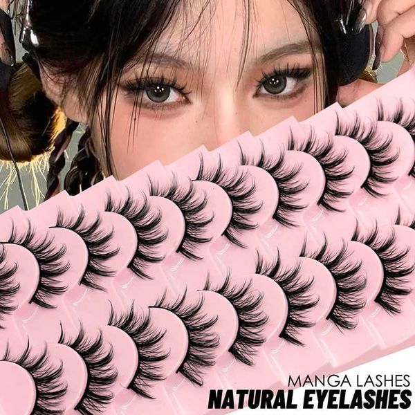 

3 pcfalse eyelashes groinneya 10 pairs natural false eyelashes manga lashes 3d faux mink lashes soft winged natural realistic eyelash extens