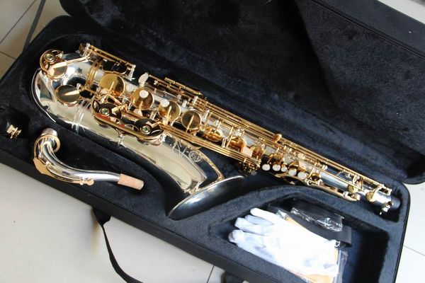 

new arrival tenor saxophone in silver with gold parts 20120216