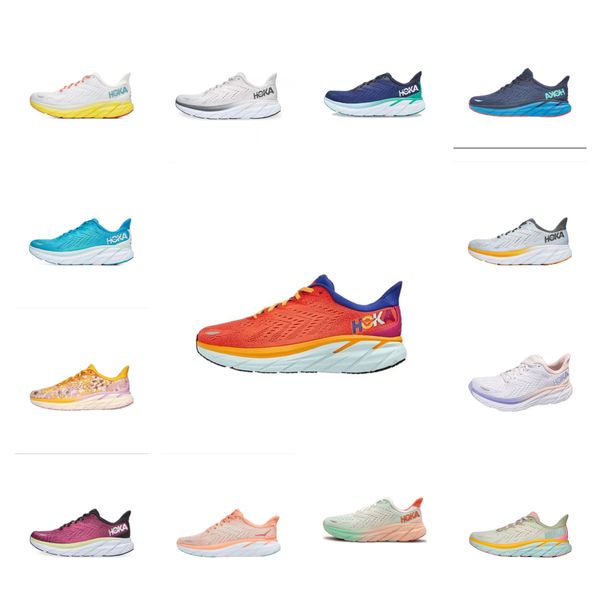 

2023 running shoes hoka one bondi clifton 8 carbon x 2 men and women all black blue red white men's and women's sports shoes 36-45
