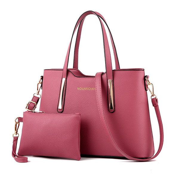 

customize pink luxury shoulder tote pu leather bags office multi color custom fashion bag set handbags women bag factory wholesale