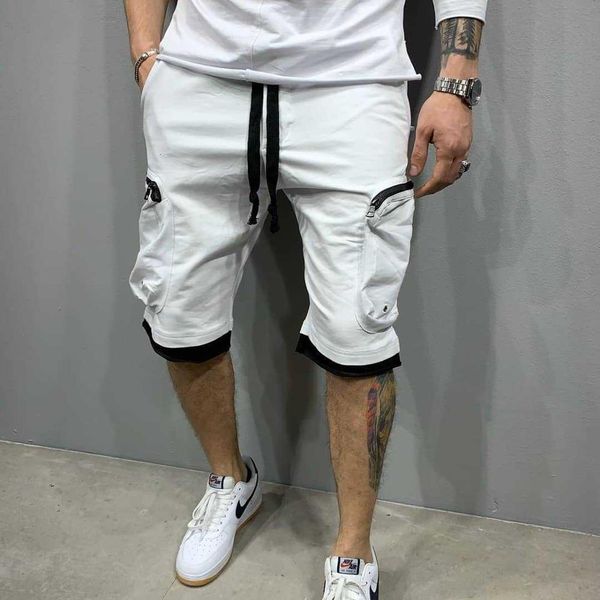 

men's shorts gyms fitness bodybuilding men shorts men mens casual shorts male loose work shorts man military short pants plus size 2304, White;black