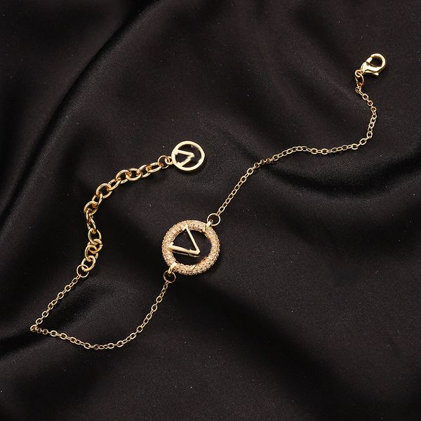 

fashion style bracelets women bangle wristband cuff chain designer letter jewelry crystal 18k gold plated stainless steel wedding lovers gif, Black