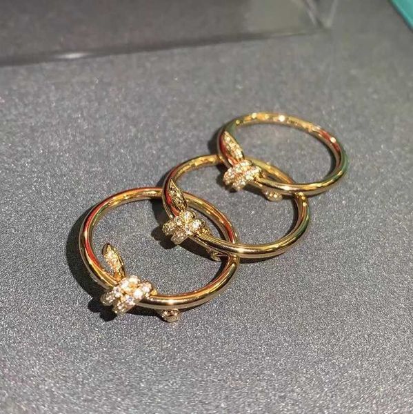 

trendy v gold tiffay knot ring women's valley ailing same style 18k rose diamond high tech craft my14, Silver