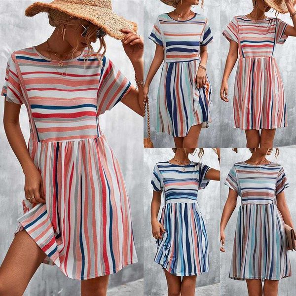 

spring and summer selling classic striped printed dress skirt, Black;gray