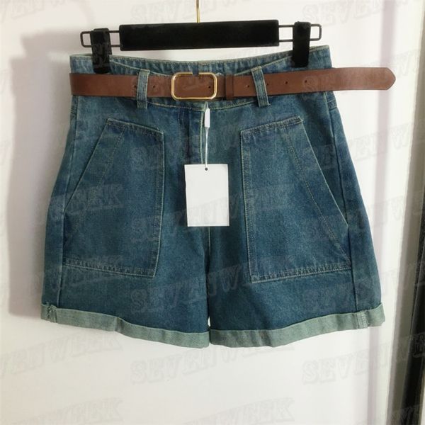 

womens mini shorts casual pants with letter belt ins fashion jeans high rise short pant, White;black