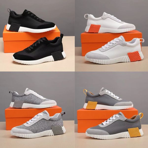 

designer luxury men h depart sneakers casual shoes flats low mesh knitted breathable running shoes basketball trainers 40-45, Black