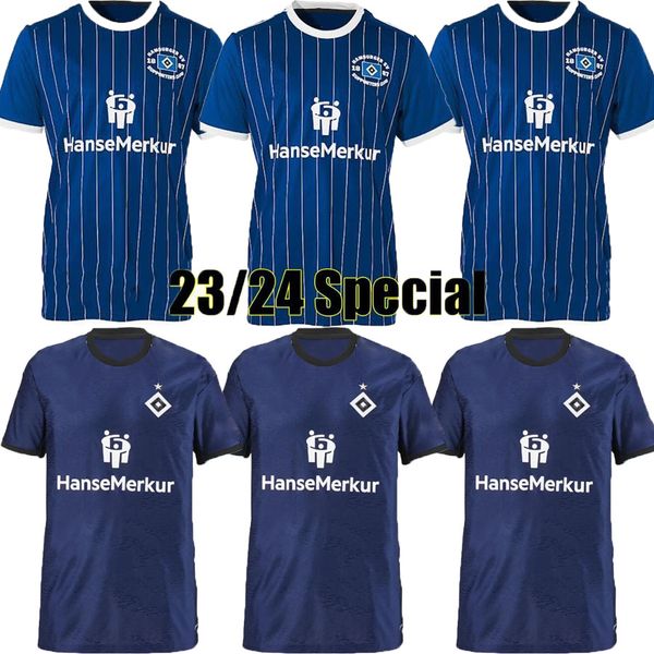

22 23 24 hamburger sv soccer jerseys home white 2023 2024 hsv manner kinder uniformen add socks full sets jersey football shirts s-xxl, Black;yellow