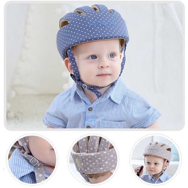 

caps hats adjustable baby helmets suitable for borns 6 18 month old children's helmets child safety helmets baby crawling walking head, Yellow