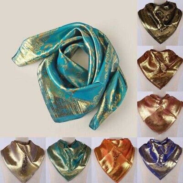 

scarves fashion gilded square scarf headscarf ethnic style african satin print bandanas scarves kerchief headwear j230428, Blue;gray