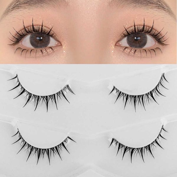 

3 pcfalse eyelashes 2pairs clear band eyelashes mink 3d natural long false lashes invisible thin band eyelash handmade crisscross lashes mak