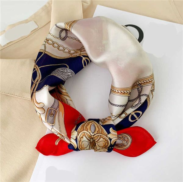 

scarves 100 natural silk scarf women design print foulard neck hairband female small square scarves spring kerchief tie 2022 new j230428, Blue;gray