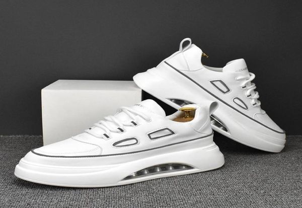 

new men039s fashion sneakers autumn white thick bottom man breathable casual outdoor light flats shoes hardwearing dress shoes7418588, Black