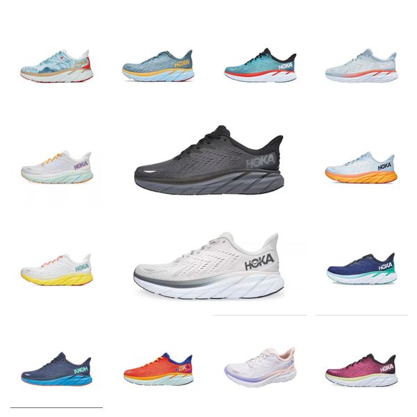 

hoka one one bondi 8 running shoes clifton 8 black white training sneakers designer women men summer orange amber yellow goblin blue people