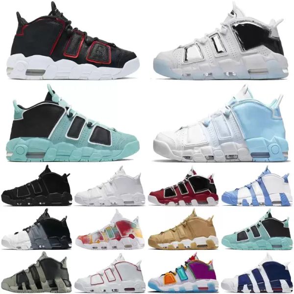 

designer mens women basketball shoes 96 uptempos tri-color pippens total orange white sunset black bulls hoop pack university blue unc train