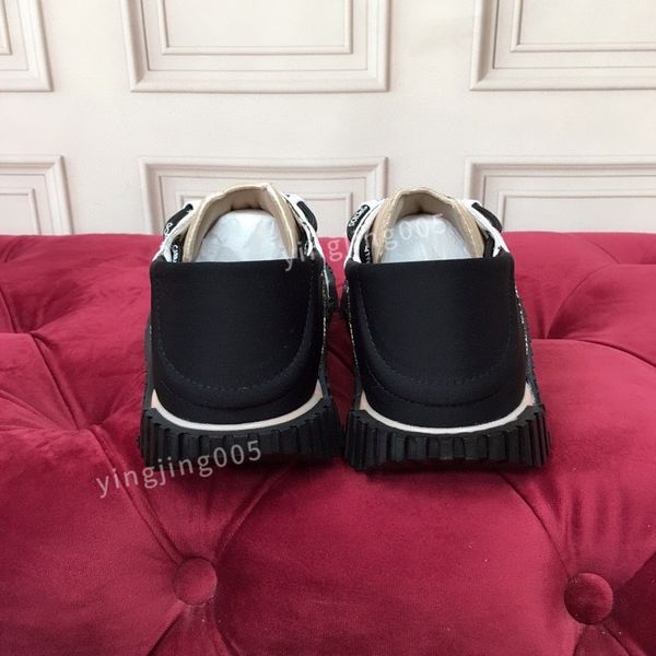 

designer quality sneakers mens shoes print check trainer platform trainers striped sneaker suede shoes, Black