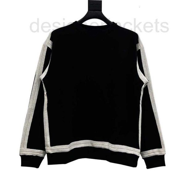 

men's hoodies & sweatshirts designer cotton hoodie sweatshirt contrasting color round neck pullover short sleeve women's t-shirt, Black