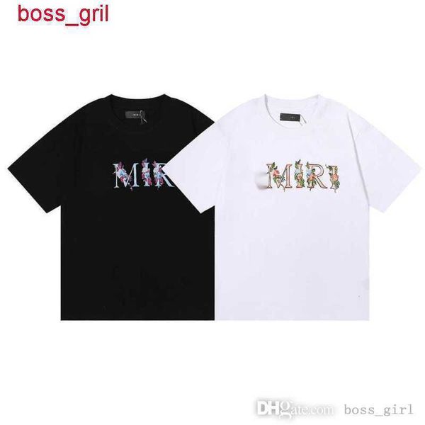

2023 summer mens and womens t shirt fashion fletter printed tees short sleeve cotton t-shirt versatile loose tee shirt, White;black