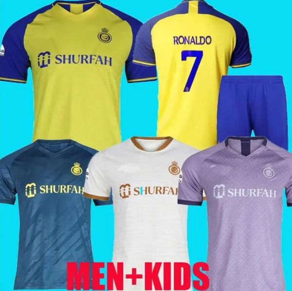 

22 23 al nassr fc soccer jerseys ronaldo 2022 2023 home away third cr7 gonzalo martinez talisca ghislain konan vincent aboubakar men footbal, Black;yellow
