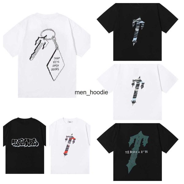 

2023 new mens trapstar t shirt short sleeve print outfit chenille tracksuit black cotton london streetwear s-xlfr4c, White;black