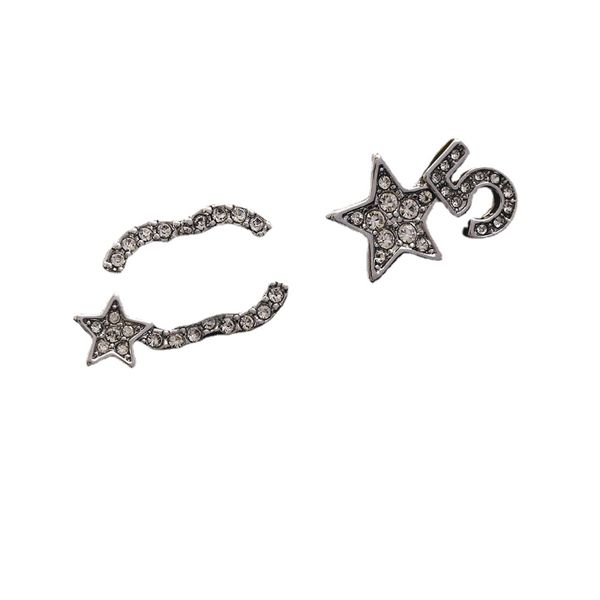 

asymmetry earrings earings designer lucky charm women diamonds star party wedding rhinestone birthday gift classic brand european, Golden