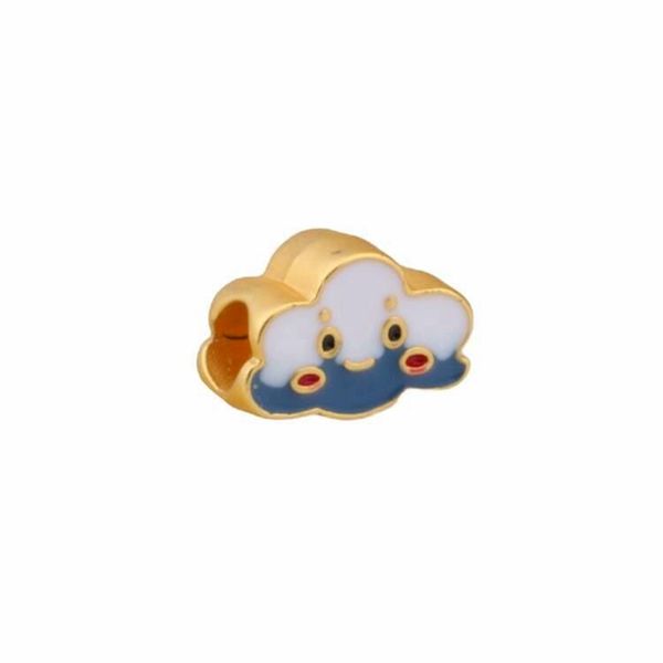 

50pcs fashion enamel cloud big hole spacer beads charms for diy handmade jewelry bracelet accessories, Bronze;silver