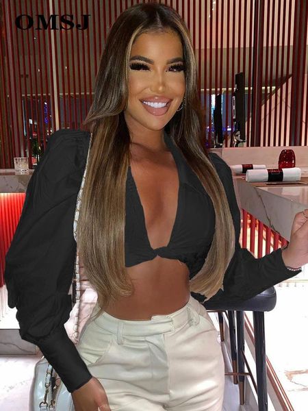 

polos omsj fashion female shirt blouse turndown collar long sleeve hollow out basic allmatched hipster office lady lapel shirts, White